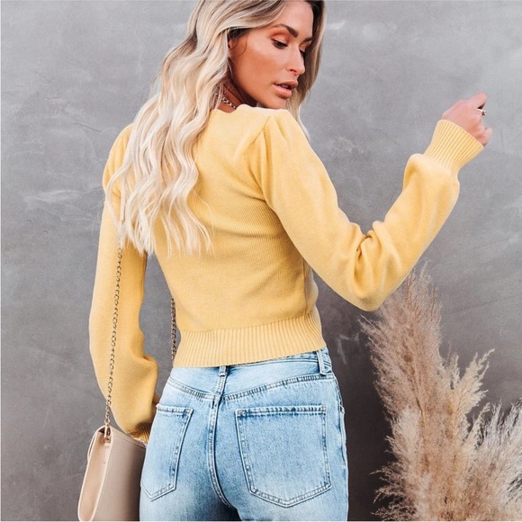 Vici Mustard Knit Top - Picture 4 of 7